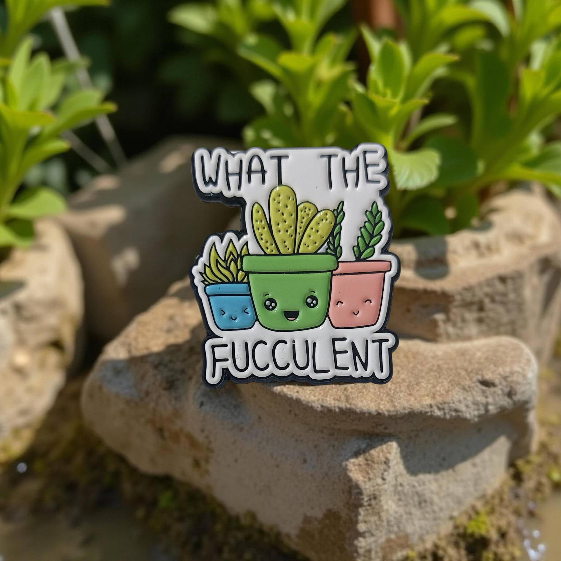 Anstecker Plant Lover What The Fucculent Cute Topfpflanzen Pin Grün Weiß Mit Spruch Brosche Deko Mode Taschen Kleidung von InspiredbyJulez