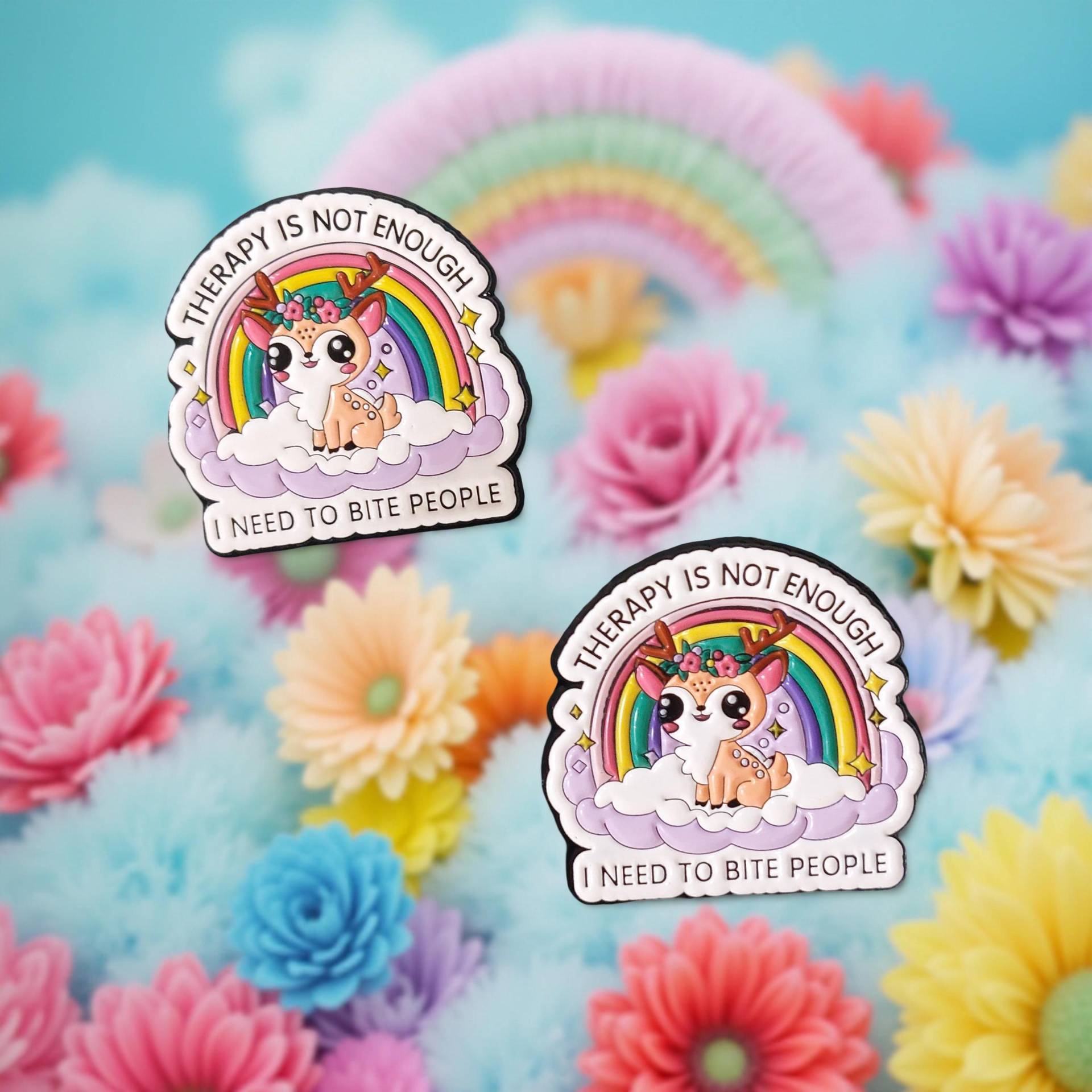 Anstecker Therapy Is Not Enough I Need To Bite People Cute Agression Cute Little Deer Pin Hard Enamel Rainbow Deer Süßer Comic Art Anstecker Therapy Is Not Enough I Need To Bite People Cute Agression Cute Little Deer Pin Hard Enamel Rainbow Deer Süßer Comic Art von InspiredbyJulez