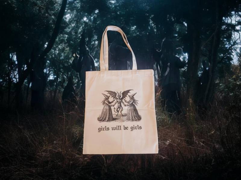 Canvas Tasche Girls Will Be Hexen Witchcraft Dämonenbeschwörung Demon Bag Doppelseitiger Print Jutetasche von InspiredbyJulez