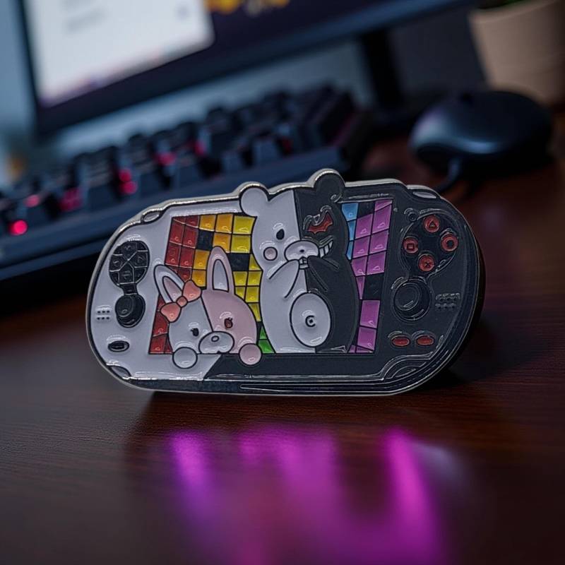 Danganronpa Momokuma Enamel Pin - Ps Vita Nostalgie Hard Anime Art Game Cute Collector Geschenk von InspiredbyJulez