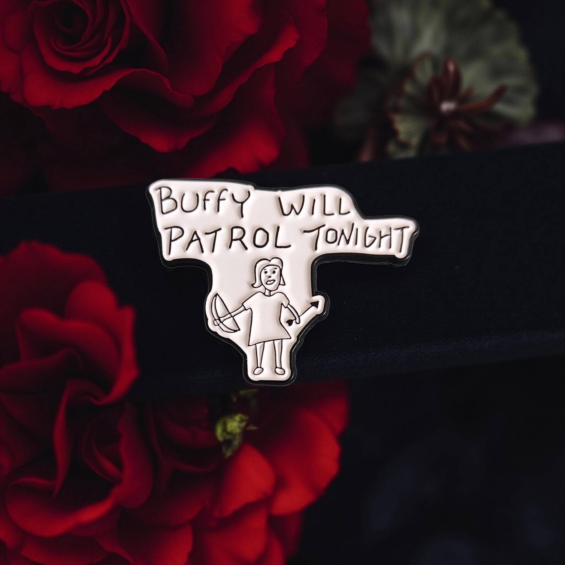 Hard Enamel Pin Buffy Will Patrol Tonight Fantasy Vampire Slayer 90Er Tv Series Nostalgie Pin Angel Spike Sunnydale Safety von InspiredbyJulez