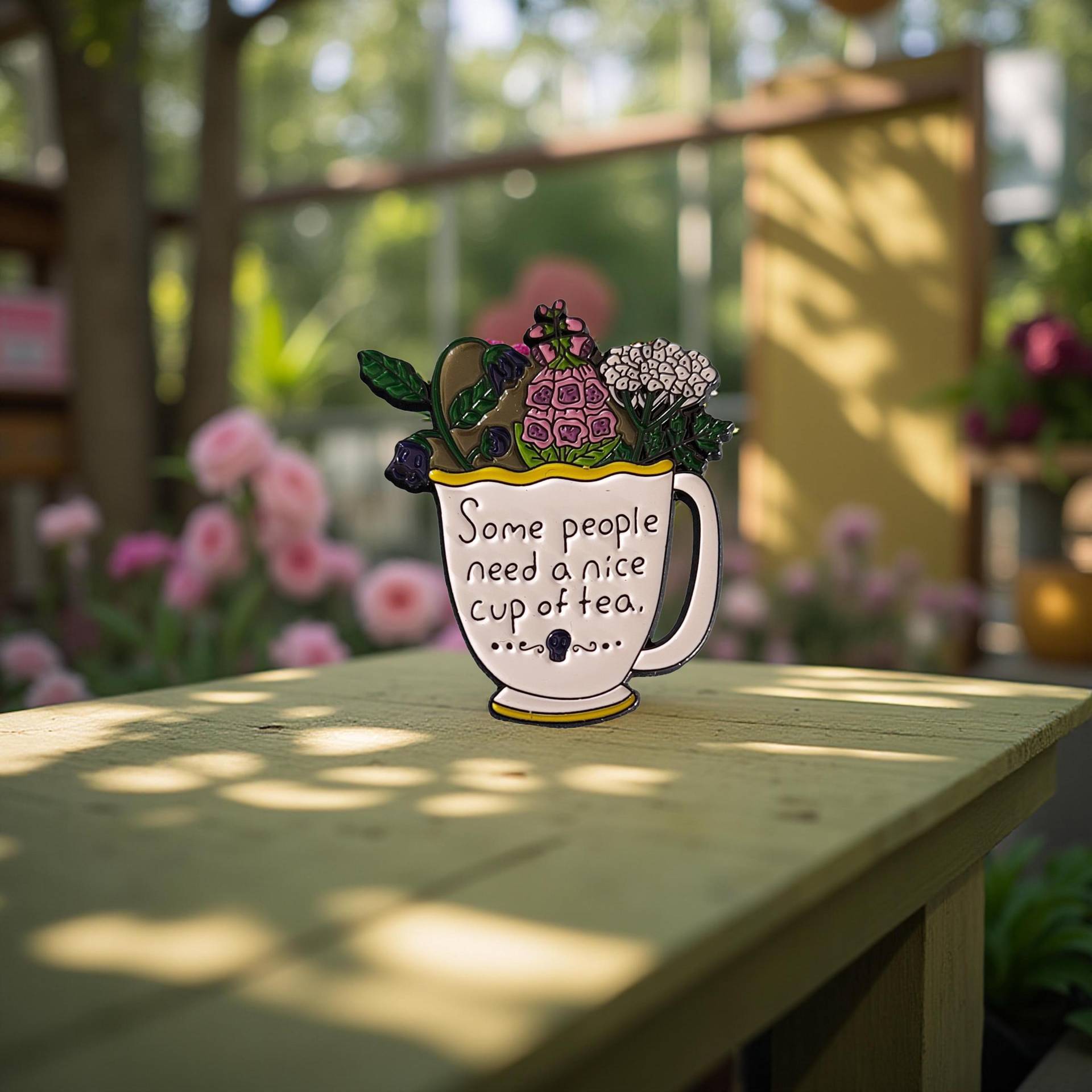 Hard Enamel Pin Some People Need A Nice Cup Of Tea Who Poisend That Girl ? Giftkräuter Pflanzen Dark Humor Teekränzchen Besten " Freunden von InspiredbyJulez
