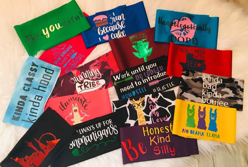 5 Stück Maßgeschneiderte Stirnbänder, Workout-Stirnband, Rutschfeste Stirnband, Benutzerdefinierte Zitat Fitness Yoga Stirnband Weihnachtsgeschenk von Inspiredthread