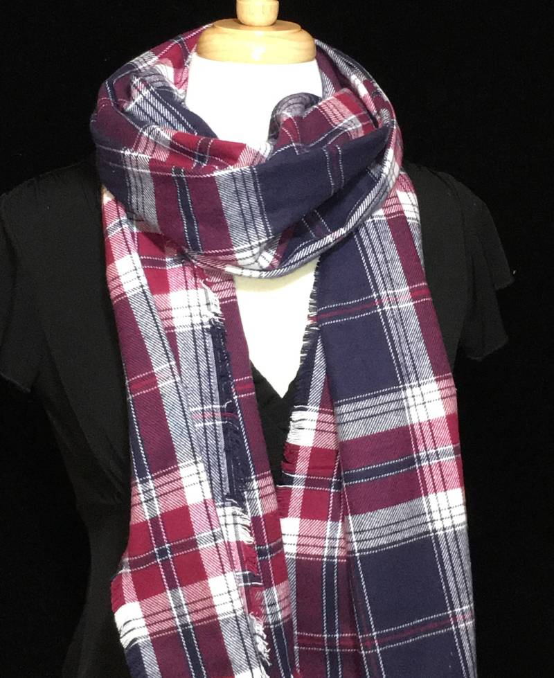 Karierte Deckenschal, Winter Schal, Geschenk Für Sie, Flanell-Schal, Warmer Karierten Karierter Schal von Inspiredthread