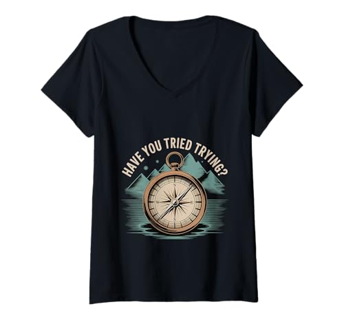Damen Have You Tried Trying Denkweise für Wachstumshektik |- T-Shirt mit V-Ausschnitt Damen Have You Tried Trying Denkweise für Wachstumshektik |- T-Shirt mit V-Ausschnitt von Inspirierte Wachstumspositivität