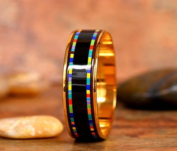 Black Diamond Serie Emaille 18K Vergoldetes Armband Aus Titanstahl Black Diamond Serie Emaille 18K Vergoldetes Armband Aus Titanstahl von InspiringEnamel