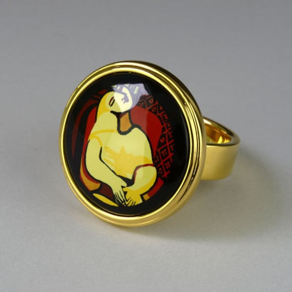 Dream Series Emaille 18K Vergoldeter Ring Aus Titanstahl Dream Series Emaille 18K Vergoldeter Ring Aus Titanstahl von InspiringEnamel