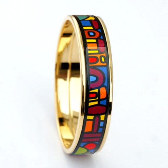 Limoges Serie Emaille 18K Vergoldetes Armband Aus Titanstahl Limoges Serie Emaille 18K Vergoldetes Armband Aus Titanstahl von InspiringEnamel