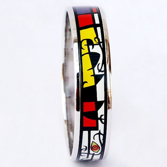 Miro-Serie Emaille 18K Vergoldetes Armband Aus Titanstahl von InspiringEnamel