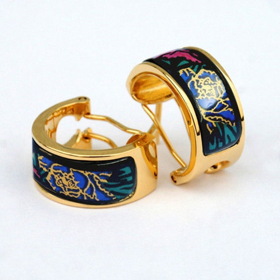 Peony Serie Emaille 18K Vergoldete Ohrringe Aus Titan Stahl Peony Serie Emaille 18K Vergoldete Ohrringe Aus Titan Stahl von InspiringEnamel