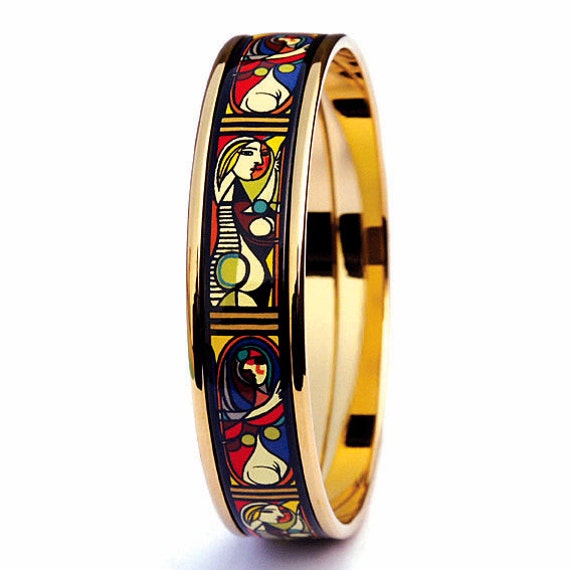 Picasso Serie Emaille 18K Vergoldetes Armband Aus Titanstahl von InspiringEnamel