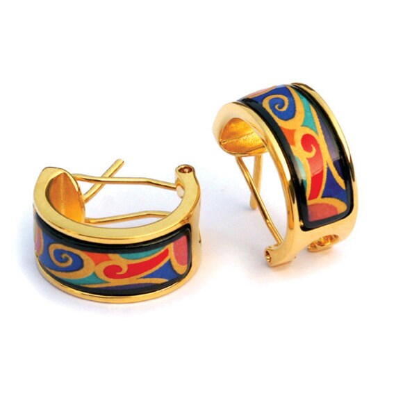 Tahiti Serie Emaille 18K Vergoldete Ohrringe Aus Titan Stahl Tahiti Serie Emaille 18K Vergoldete Ohrringe Aus Titan Stahl von InspiringEnamel