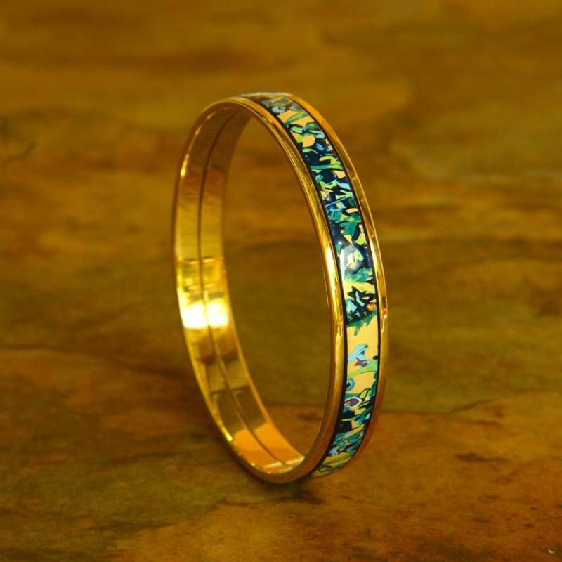 Van Gogh - Irises Series Emaille 18K Vergoldetes Armband Aus Titanstahl Van Gogh - Irises Series Emaille 18K Vergoldetes Armband Aus Titanstahl von InspiringEnamel