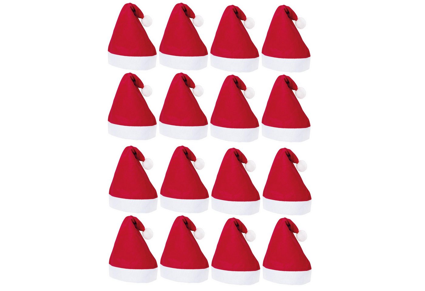 Inspirion GmbH Bremen Bommelmütze 1-128 Weihnachtsmütze Weihnachtsmann Mütze Santa (16-St) Claus, Nikolaus, Nikolausmütze von Inspirion GmbH Bremen