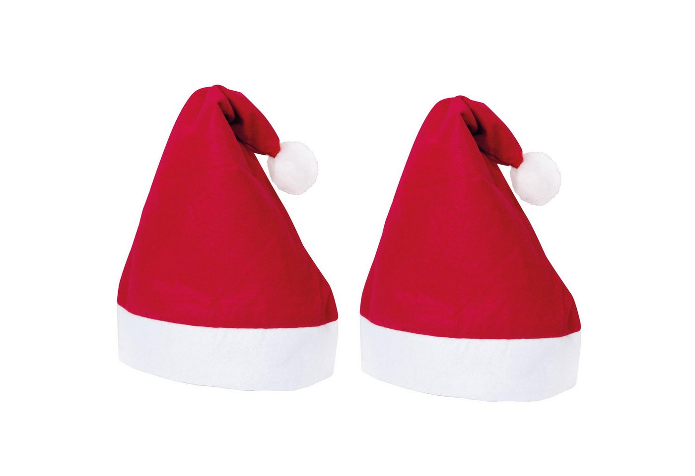 Inspirion GmbH Bremen Bommelmütze 1-128 Weihnachtsmütze Weihnachtsmann Mütze Santa (2-St) Claus, Nikolaus, Nikolausmütze von Inspirion GmbH Bremen