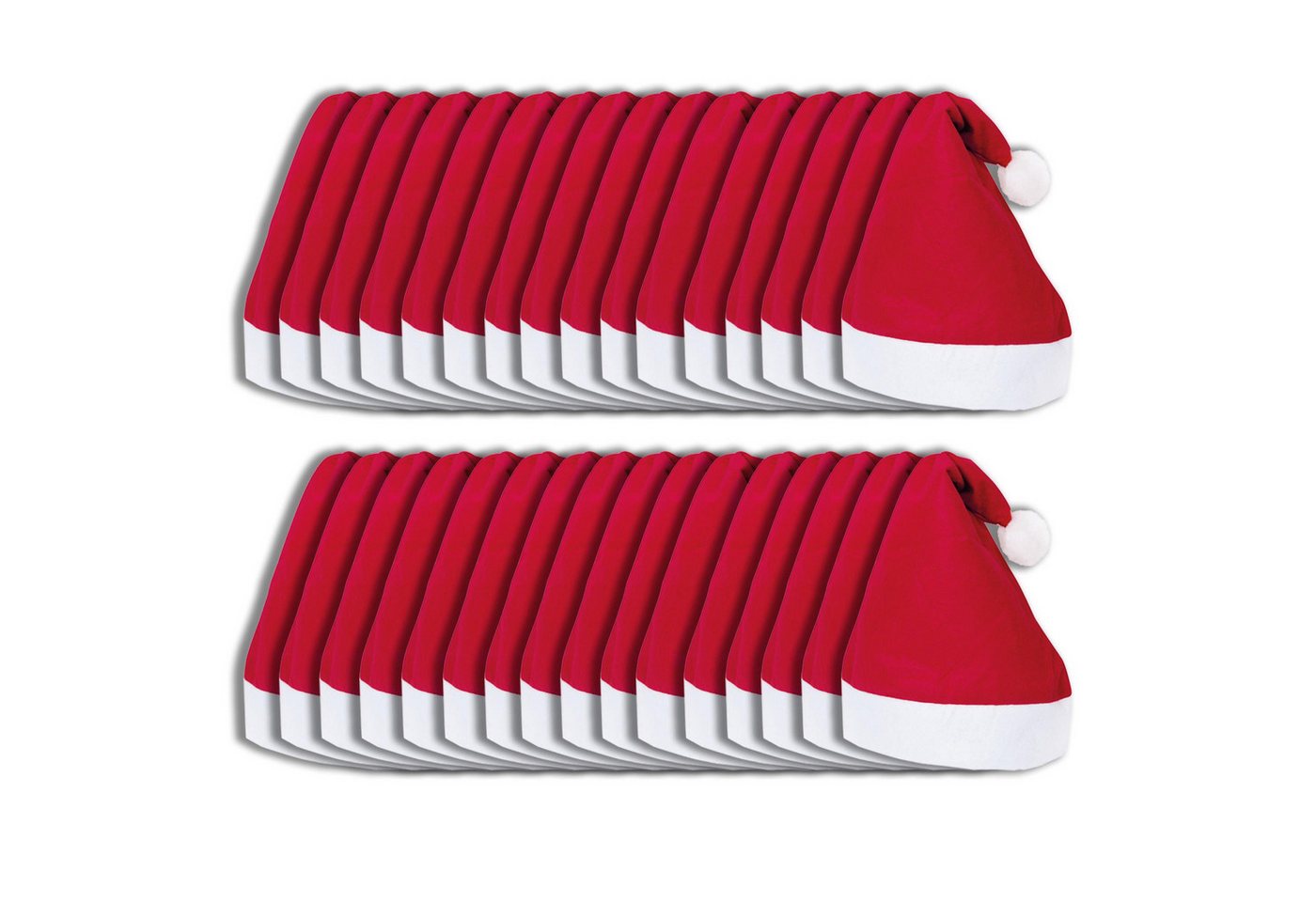 Inspirion GmbH Bremen Bommelmütze 1-128 Weihnachtsmütze Weihnachtsmann Mütze Santa (32-St) Claus, Nikolaus, Nikolausmütze von Inspirion GmbH Bremen