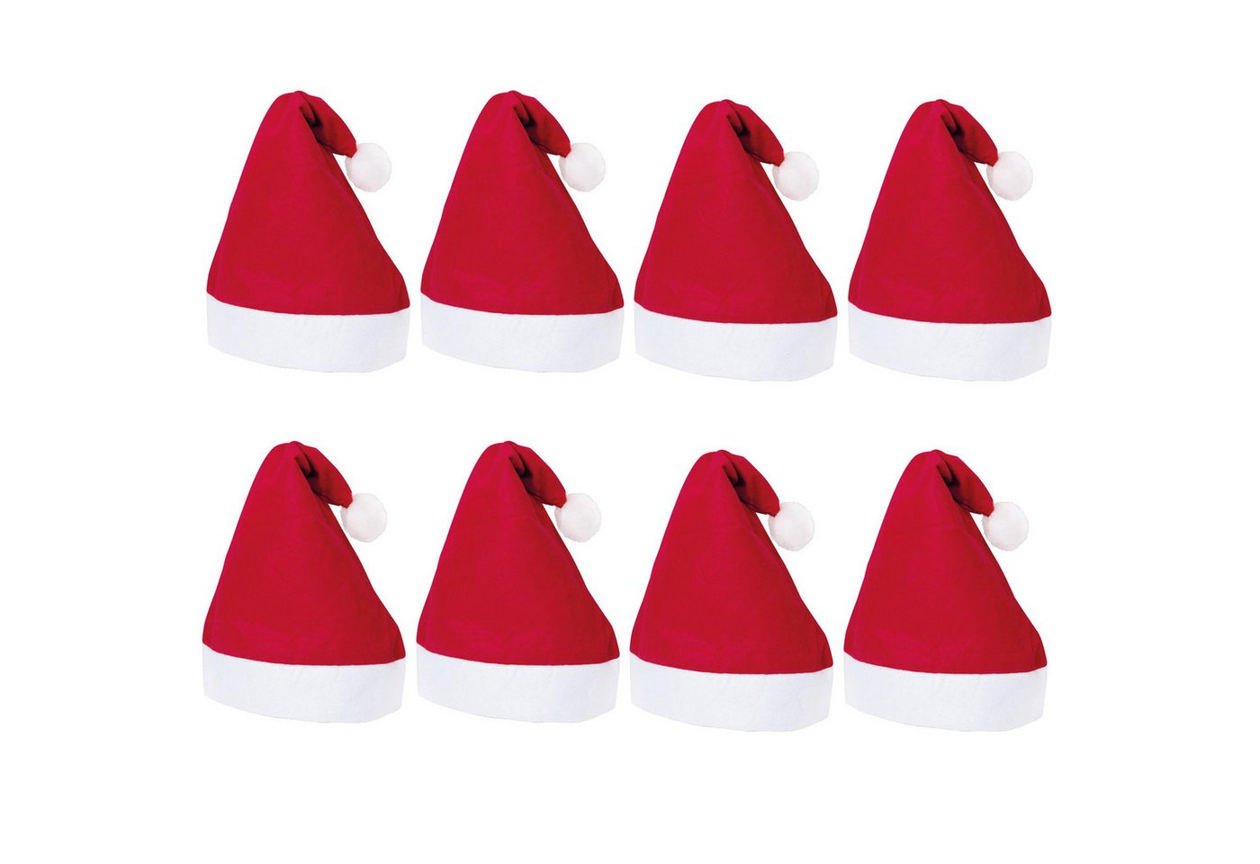 Inspirion GmbH Bremen Bommelmütze 1-128 Weihnachtsmütze Weihnachtsmann Mütze Santa (8-St) Claus, Nikolaus, Nikolausmütze von Inspirion GmbH Bremen