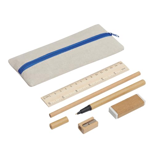 Schreibset 5-teilig als Geschenk für Einschulung und Kindergeburtstag – Schreib Set mit Stiftemappe – 19 x 8,5 cm – aus Jute und Holz Schreibset 5-teilig als Geschenk für Einschulung und Kindergeburtstag – Schreib Set mit Stiftemappe – 19 x 8,5 cm – aus Jute und Holz von Inspirion