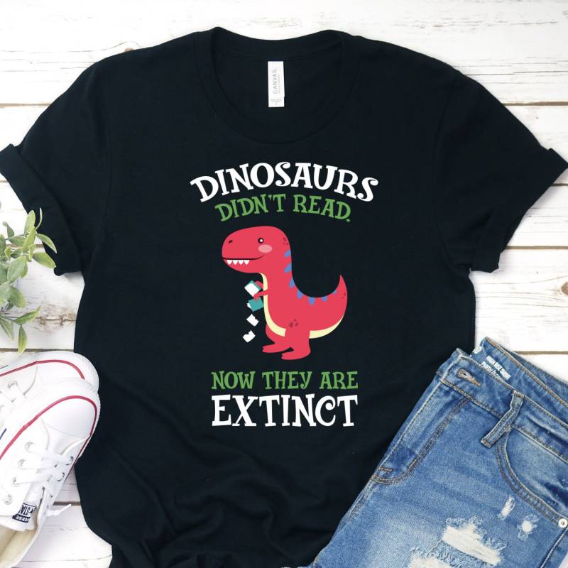 Dinosaurier Didnt Read Shirt, Dinosaur Reading Librarian Book Lover von InspoTees