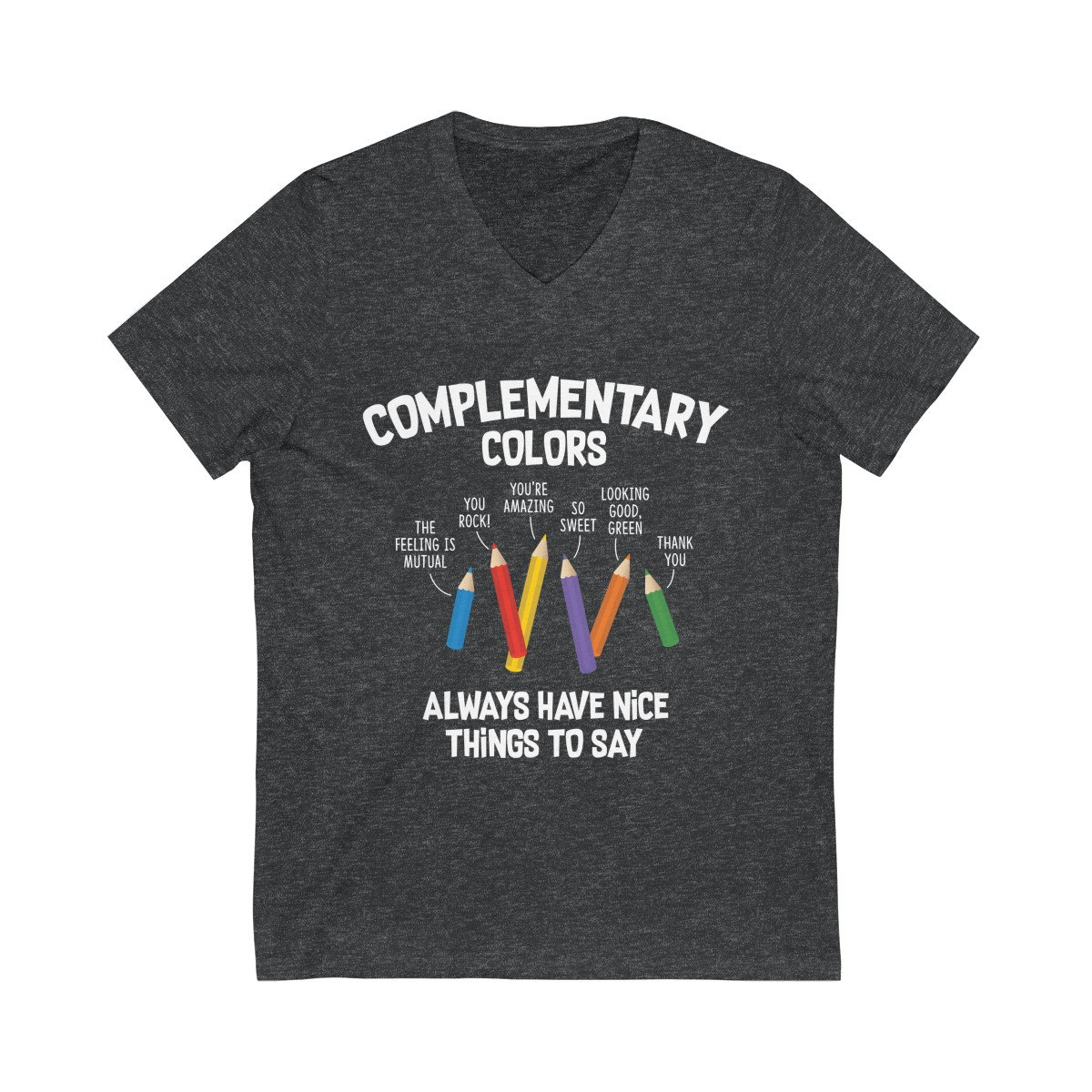 Komplementäre Farben, Kunst-Lehrer-Shirt, Kunst-Lehrer-Geschenke Unisex Jersey Kurzarm V-Ausschnitt-T-Shirt von InspoTees