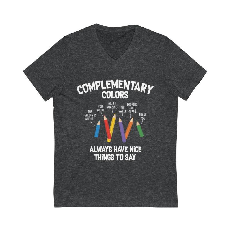 Komplementäre Farben, Kunst-Lehrer-Shirt, Kunst-Lehrer-Geschenke Unisex Jersey Kurzarm V-Ausschnitt-T-Shirt von InspoTees