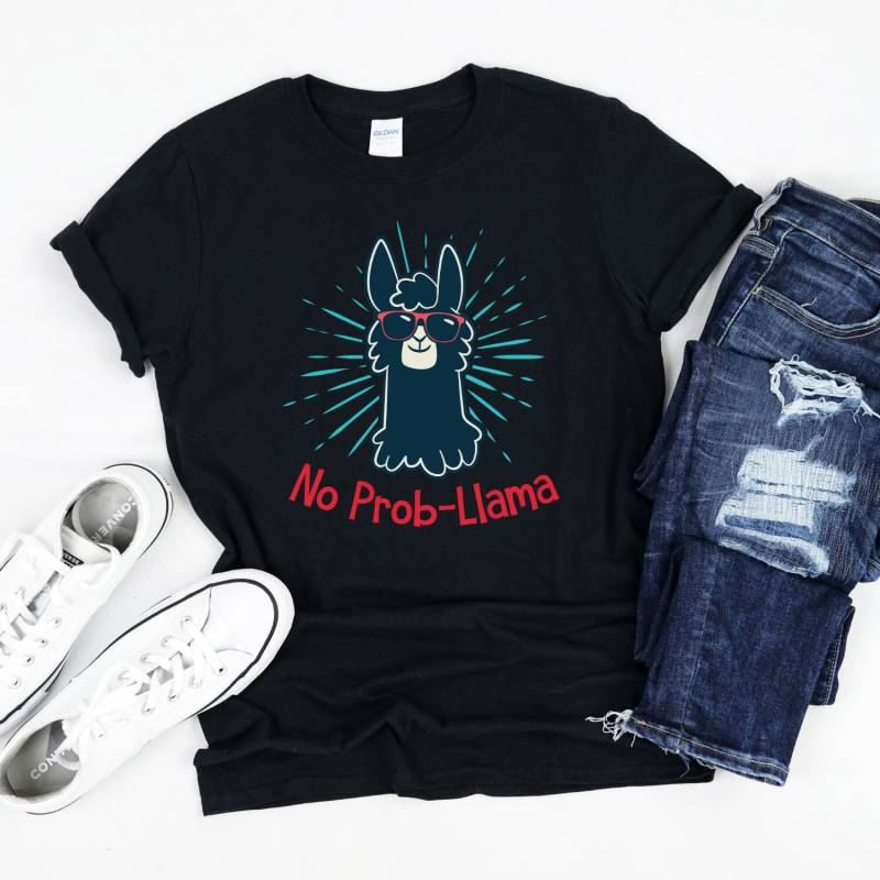 No Prob Llama, Llama Shirt, Pun T-Shirt von InspoTees