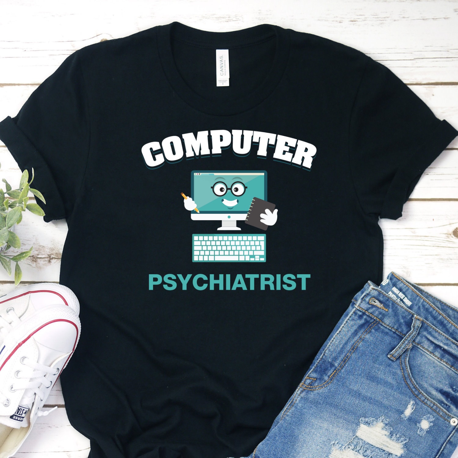 Tech Support Shirt, Computer Psychiater Computer-Reparatur-Shirt, Computer-Nerd-Shirt, It-Shirt, Computer-Arzt Tech Support Shirt, Computer Psychiater Computer-Reparatur-Shirt, Computer-Nerd-Shirt, It-Shirt, Computer-Arzt von InspoTees
