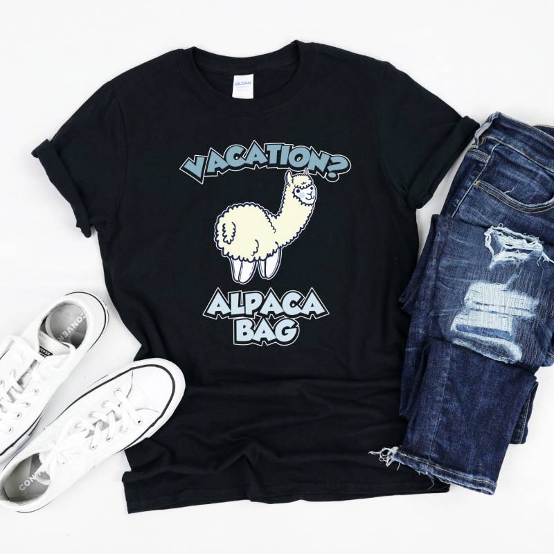 Urlaub Alpaka Tasche, T-Shirt, Süße Shirt, Pun Lustige Alpaka-Liebhaber-T-Shirt Urlaub Alpaka Tasche, T-Shirt, Süße Shirt, Pun Lustige Alpaka-Liebhaber-T-Shirt von InspoTees