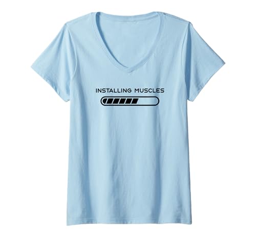 Damen Gym Workout Lustig - Muskeln installieren T-Shirt mit V-Ausschnitt Damen Gym Workout Lustig - Muskeln installieren T-Shirt mit V-Ausschnitt von Installing Muscles