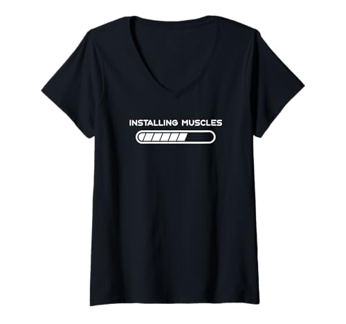 Damen Muskeln installieren - Lustiges Fitnesstraining T-Shirt mit V-Ausschnitt Damen Muskeln installieren - Lustiges Fitnesstraining T-Shirt mit V-Ausschnitt von Installing Muscles