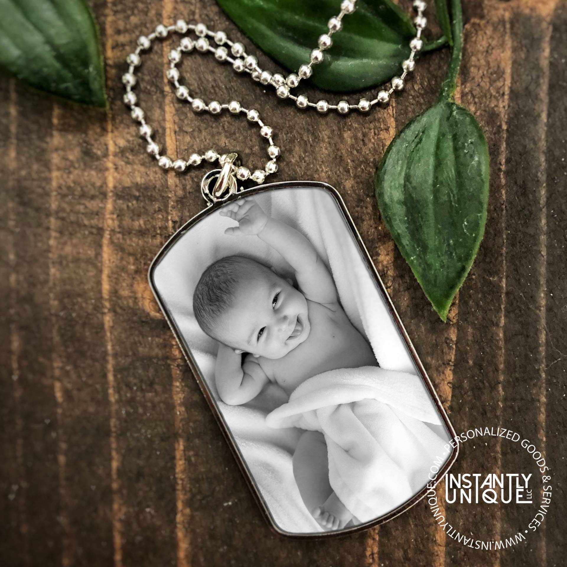 Personalisierte Dog Tag Halskette Mit Bild, Für Papa, Maßgeschneiderte Männer, Anhänger Foto von InstantlyUnique