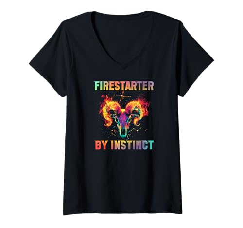 Damen Firestarter by Instinct T-Shirt mit V-Ausschnitt Damen Firestarter by Instinct T-Shirt mit V-Ausschnitt von Instinct Bold Design Firestarter Vibrant Fiery