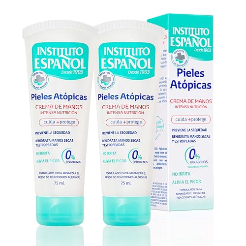 Handcreme feuchtigkeitsspendende für atopische Haut | regenerierende Intensivpflege für raue Haut | tägliche Handcreme zur Vermeidung von Austrocknung | Creme für trockene Haut 2x75ml von Instituto Español