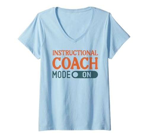 Damen Lehr-Coach-Modus zur Unterstützung von Lehrern und Schülern T-Shirt mit V-Ausschnitt von Instructional Coach Shirts & Gifts HHWCo.