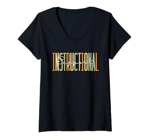 Damen Instructional Support Coach Assistant Team Teacher Student T-Shirt mit V-Ausschnitt Damen Instructional Support Coach Assistant Team Teacher Student T-Shirt mit V-Ausschnitt von Instructional Support Coach Assistant Team Tee