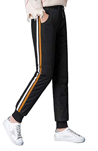 Insun Damen Daunenhose Thermohose Schneehose Winterhose Wind- und Wasserabweisend Schwarz 2 XL von Insun