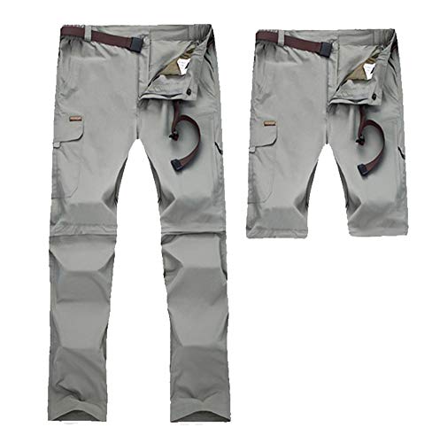 Insun Damen Outdoor Hose 2 in 1 Wanderhose Entfernbar Schnell Trockend Trekkinghose Kein Gürtel Grau 42 von Insun