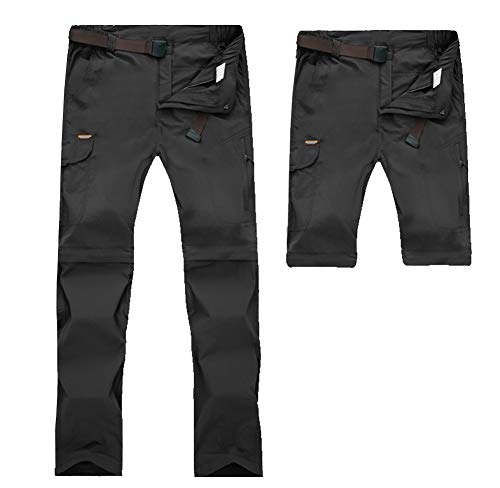 Insun Damen Outdoor Hose 2 in 1 Wanderhose Entfernbar Schnell Trockend Trekkinghose Kein Gürtel Schwarz 42 von Insun