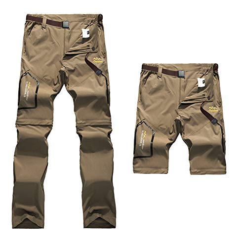 Insun Herren Trekkinghose Outdoorhose 2 in 1 Wanderhose Outdoor Sport Winddicht Wasserdicht Khaki 50 von Insun