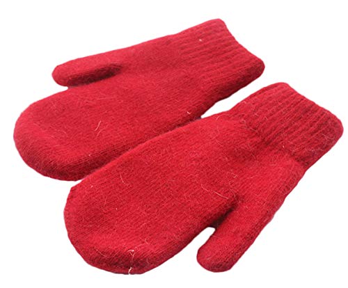Insun Unisex Winterhandschuhe Strickhandschuhe Verdickte Warme Fausthandschuhe Rot Large von Insun