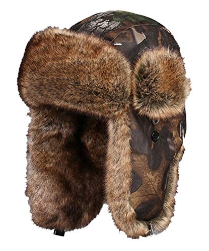 Insun Unisex Wintermütze Fliegermütze Trappermütze mit Kunstfell Herren Russenmütze Tarnen L Hut Umfang 58cm von Insun