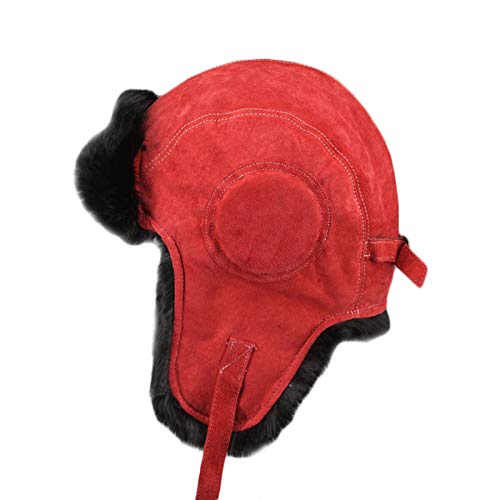 Insun Wintermütze Fliegermütze mit Wildleder Warme Trappermütze Winter Mütze für Herren und Damen Rot M von Insun