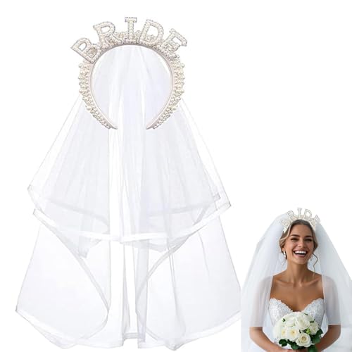 1 Stück Braut zu Sein Perlen-Stirnband mit Schleier, Perlen Haarreif, Junggesellenabschied Frauen Haarreif, Bride to Be Stirnband, Brautdekorationen für Hochzeiten, Freundinnenparty 1 Stück Braut zu Sein Perlen-Stirnband mit Schleier, Perlen Haarreif, Junggesellenabschied Frauen Haarreif, Bride to Be Stirnband, Brautdekorationen für Hochzeiten, Freundinnenparty von Integrity.1