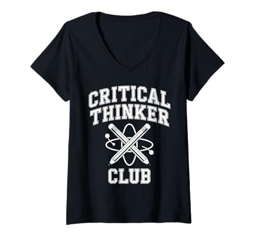 Damen Kleidung für Atheisten und Agnostiker von Critical Thinker Club T-Shirt mit V-Ausschnitt Damen Kleidung für Atheisten und Agnostiker von Critical Thinker Club T-Shirt mit V-Ausschnitt von Intellectual Debate Club Critical Thinking Gear