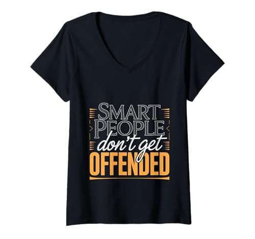 Damen Smart People Don't Get Offended Intelligenz - T-Shirt mit V-Ausschnitt Damen Smart People Don't Get Offended Intelligenz - T-Shirt mit V-Ausschnitt von Intelligenter Comeback -Sarkasmus -Vibes