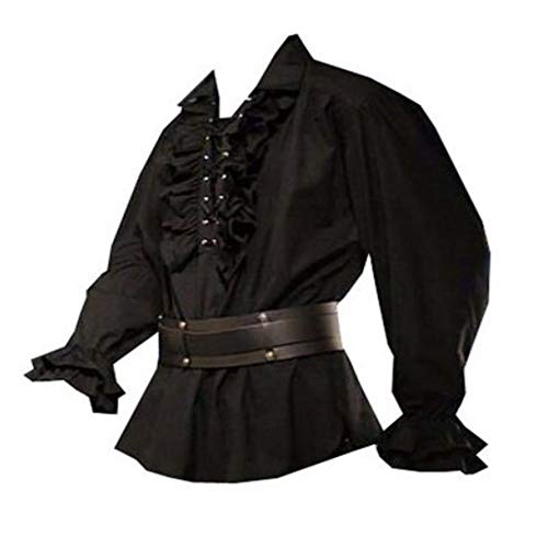 Inter-Moden New Romantic - Herren Gothic BW-Rüschenhemd Temura M/schwarz von Inter-Moden