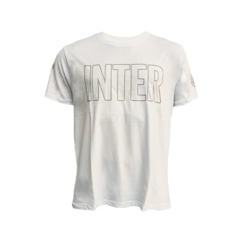 Inter Unisex Outline Only Logo Weiß t-Shirt Herren, grau, L von Inter