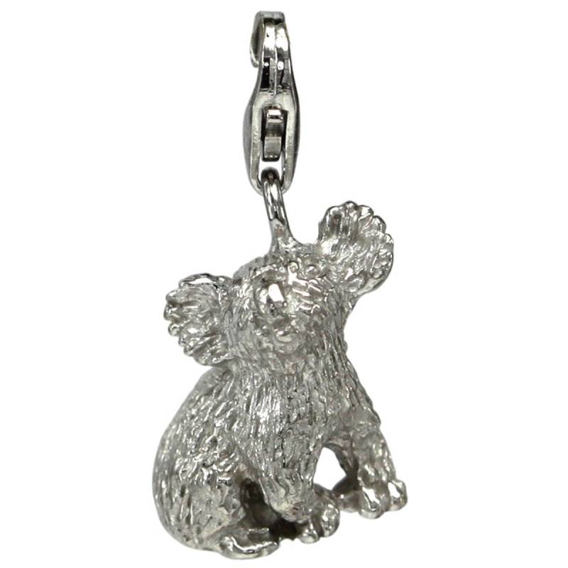 Charm Anhänger Koala Sitzend 3D, Massiv Sterling Silber 925, #2929 von InterGemCorp