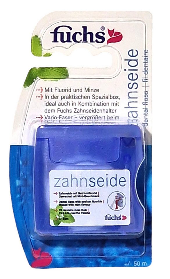 Interbros Zahnseide Fuchs Zahnseidehalter - Halter mit 50 m Zahnseide von Interbros
