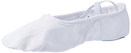 Interdance Ballettschuhe - Ballettschläppchen 'Classica' (aus Leinen, Geteilte Ledersohle), weiß, Größe 43 von Interdance